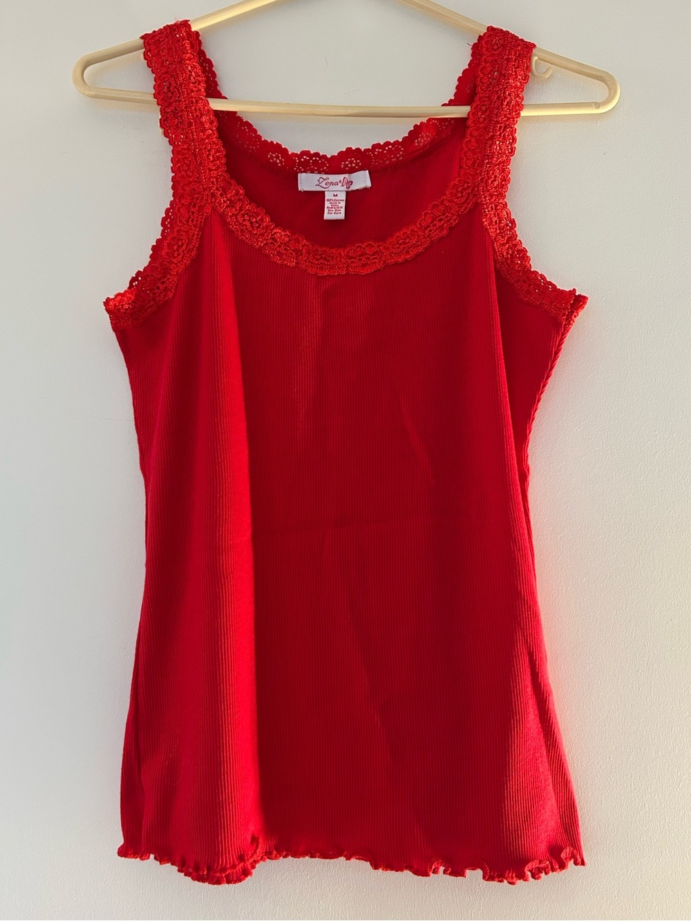 Y2K Zena Day Cami Top medium Crochet Lace Tank